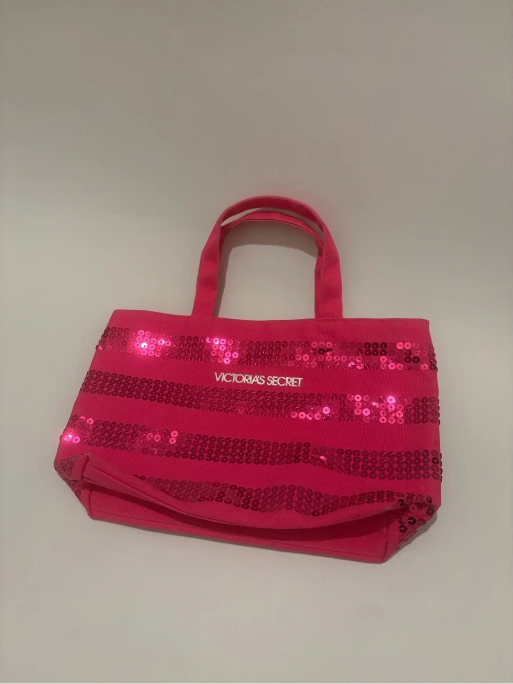 Victoria’s Secret Hot Pink Sequin Mini Tote Bag Y2K